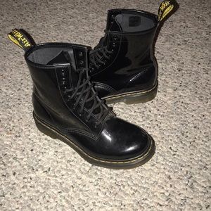 Black patent leather Dr. Martens